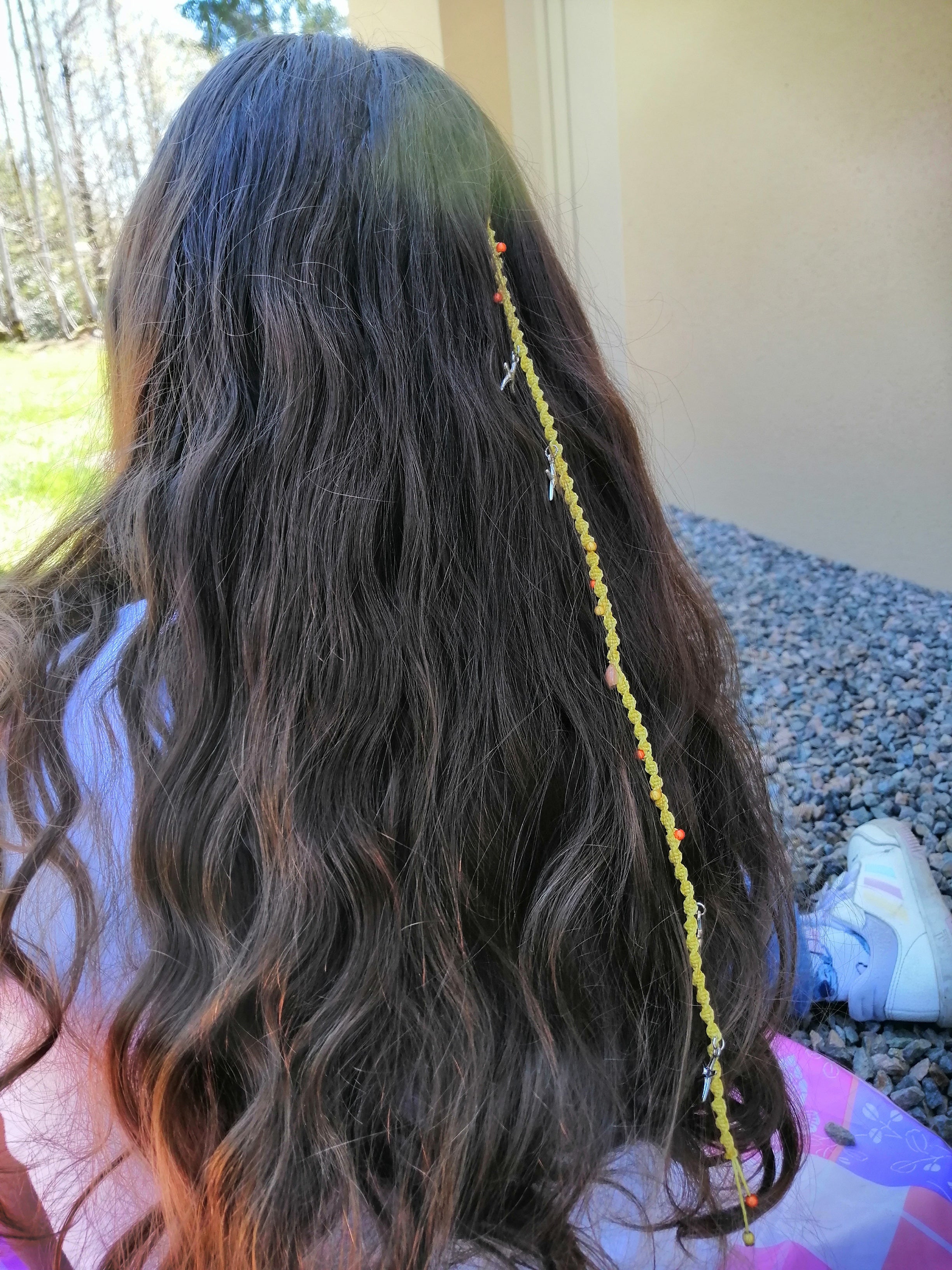 bijou de cheveu tissé à la main en micro macramé