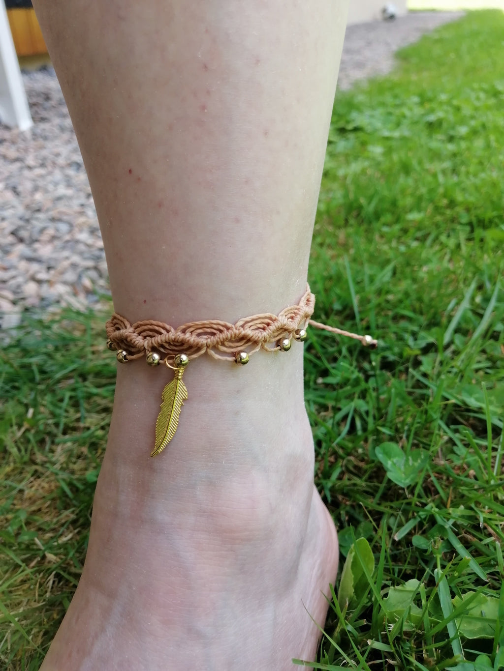 chevillère tissé à la main en micro macramé